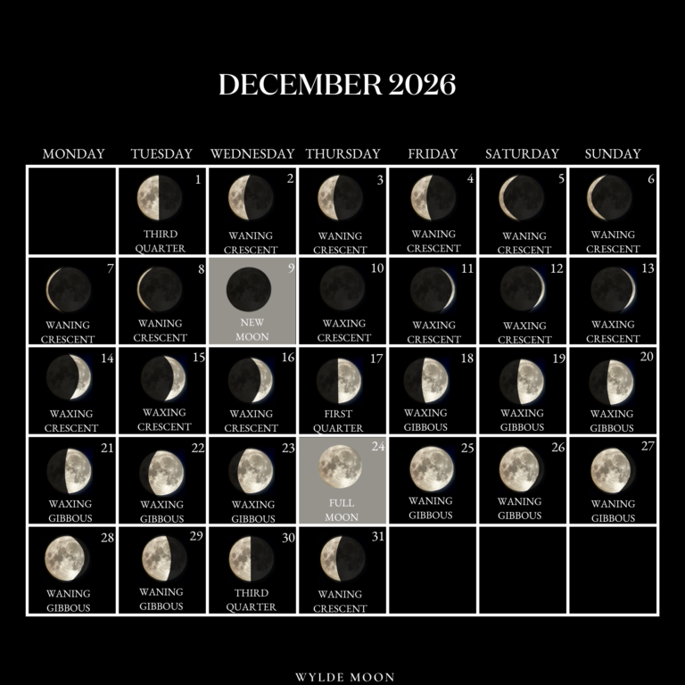 December 2026 Moon Calendar
