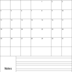 2026 october vertical calendar with notes