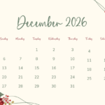 Aesthetic December 2026 Festive Calendar Template edit online