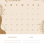 Aesthetic October 2026 School Calendar Template edit online