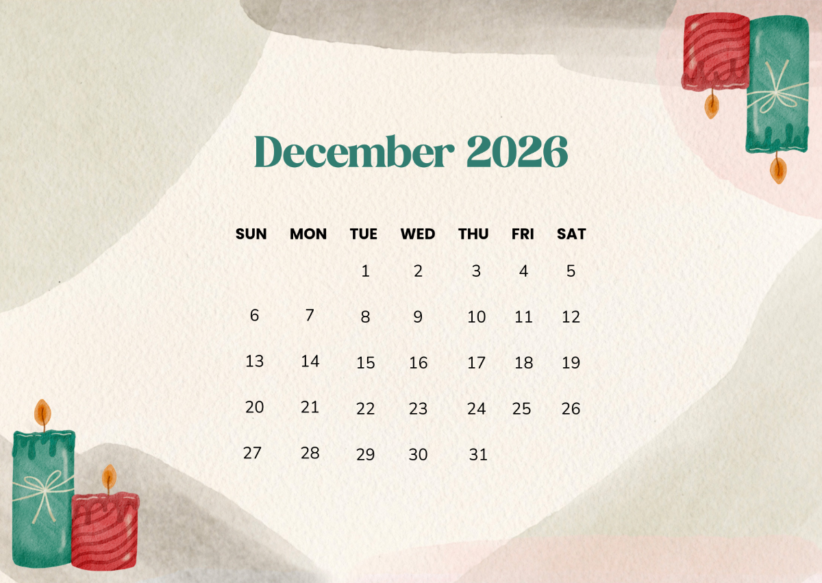 December 2026 Advent Calendar Template edit online