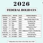 List of Federal Holidays 2026 in the US green SaturdayGift