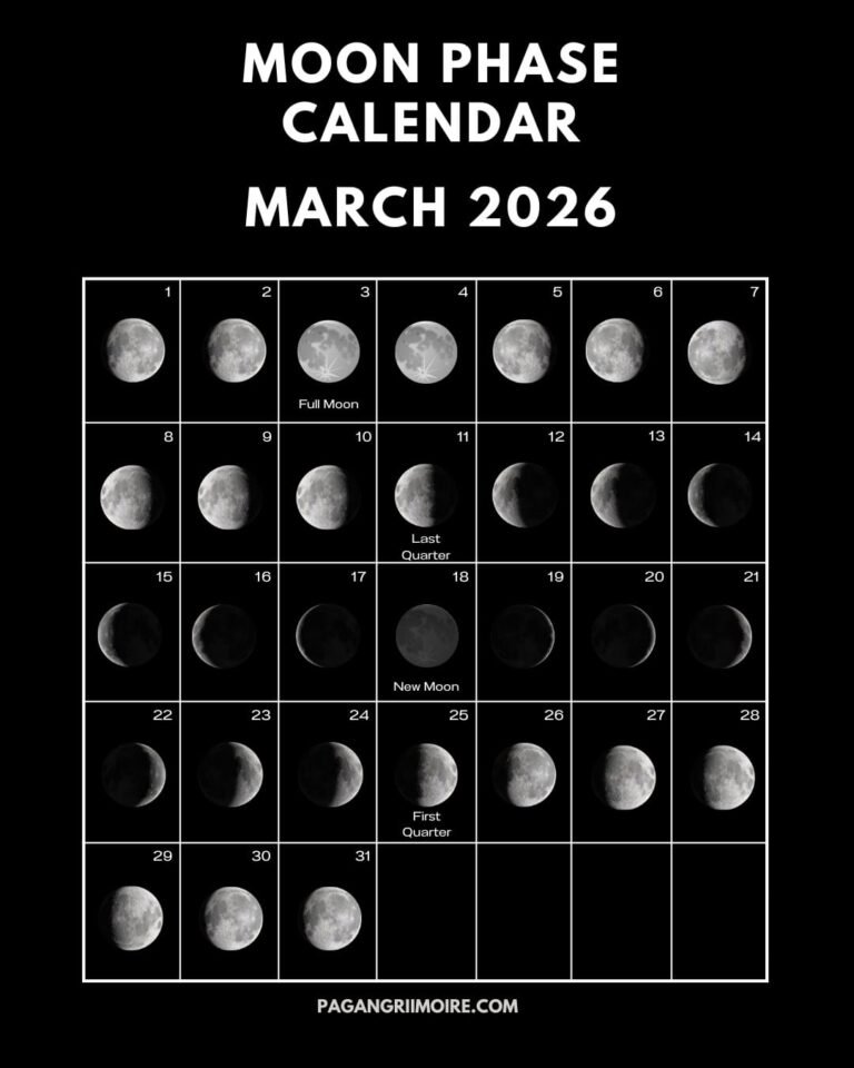 Wiccan Moon Phase Calendar November 2026 Guide