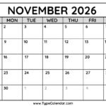 November 2026 Calendar 1