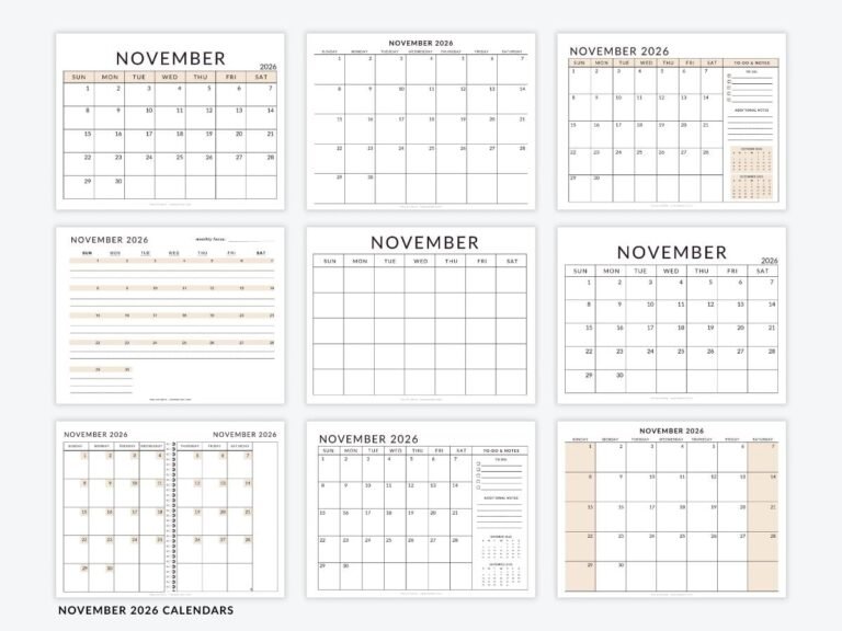 November 2026 Calendar Editable Free Download Word