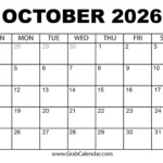 October 2026 Calendar 1