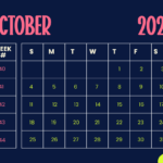 October 2026 Calendar with Week Numbers Template edit online