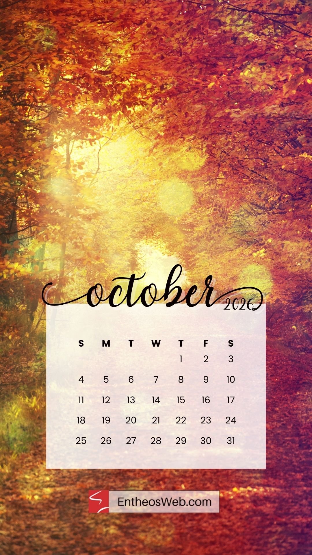October 2026 phone wallpaper background fall 2