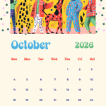 Playful Illustrated October 2026 Calendar Template edit online