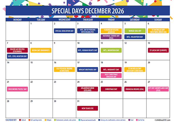 December 2026 Calendar With Holidays And School Breaks