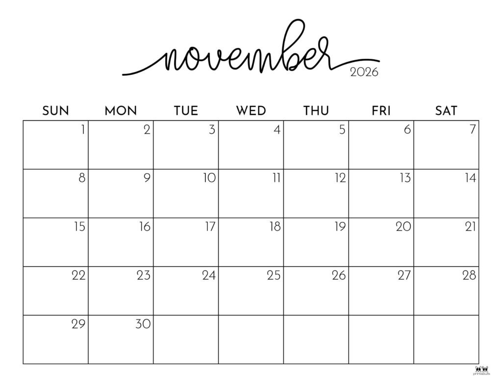 Printable November 2026 Calendar Style 1 1024x791 1