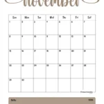 Printable November Calendar 2026 Template 04