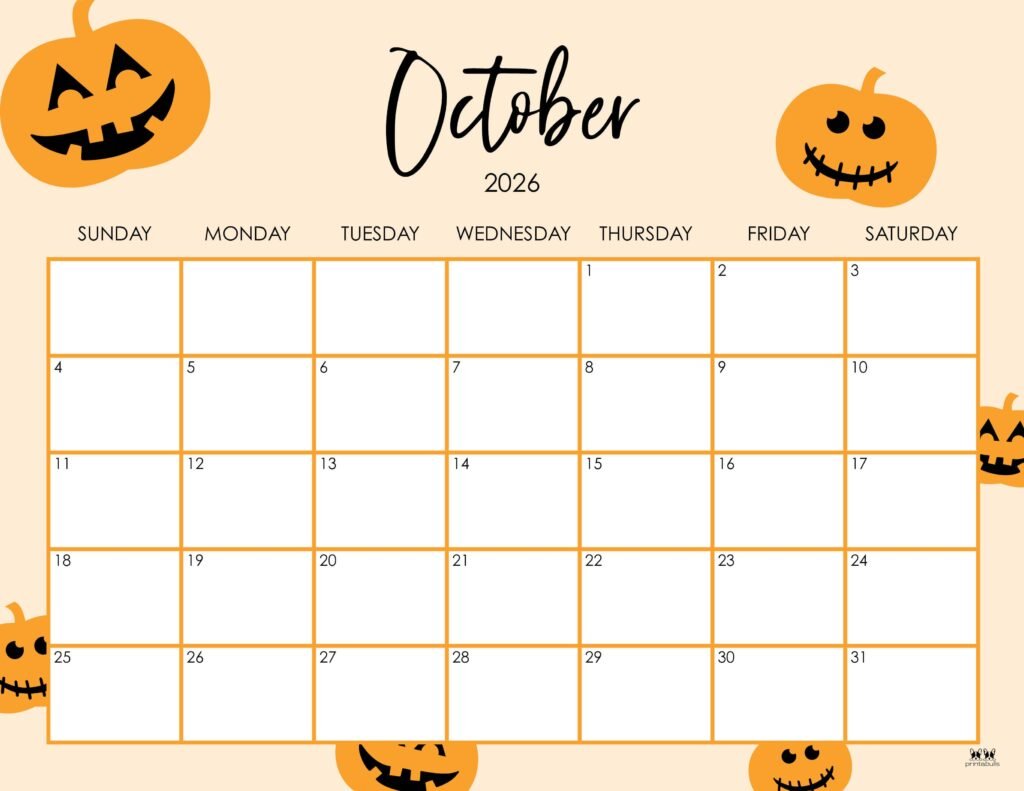 Printable October 2026 Calendar Style 8 1024x791 1