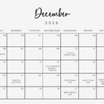 Traditional December 2026 Calendar Template edit online
