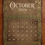 dark academia aesthetic calendar