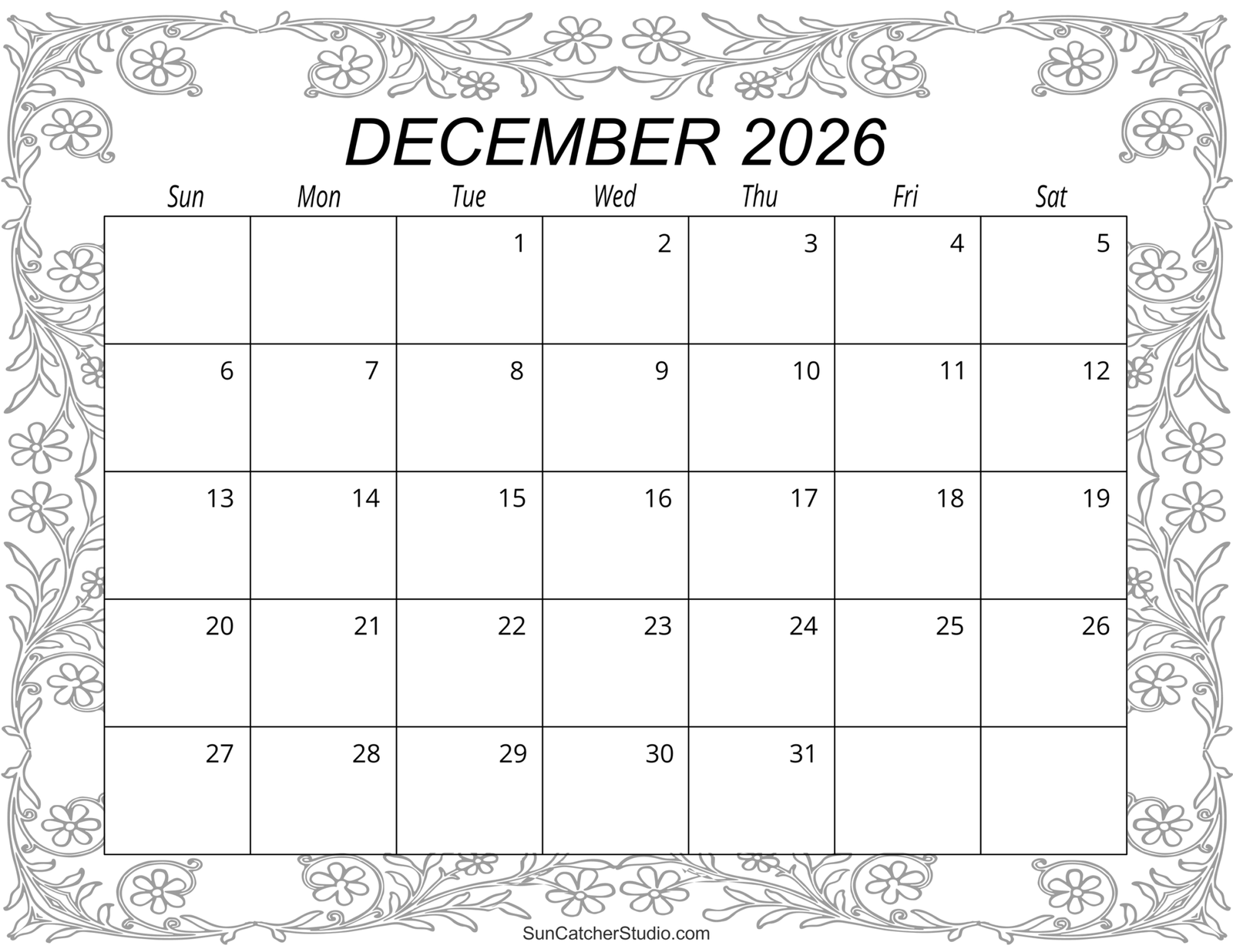 free printable monthly calendar december 2026 fefefe 999999 scaled