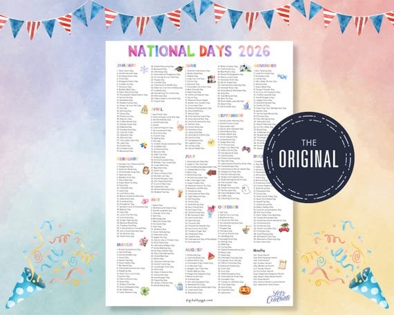 Printable Poster For December National Days 2026