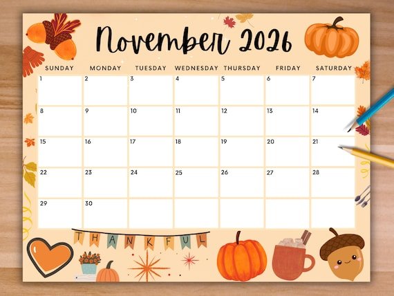 School Breaks For November 2026 Calendar Thanksgiving