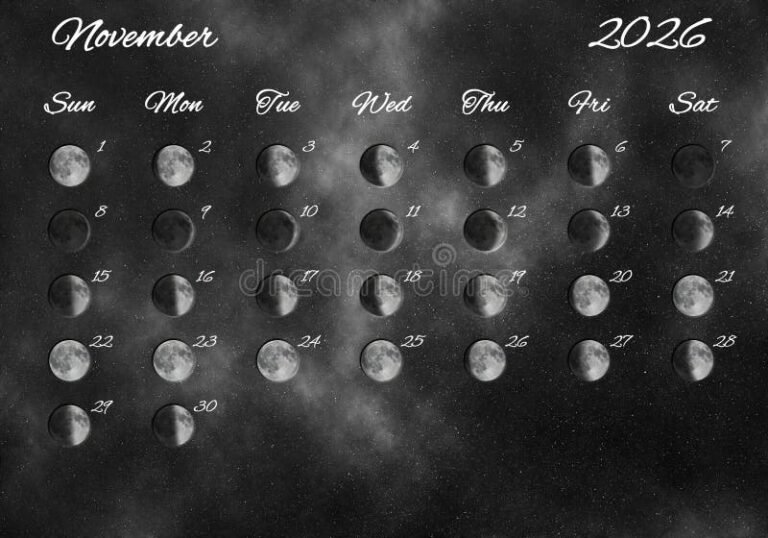 Desktop Wallpaper Moon Phase Calendar November 2026