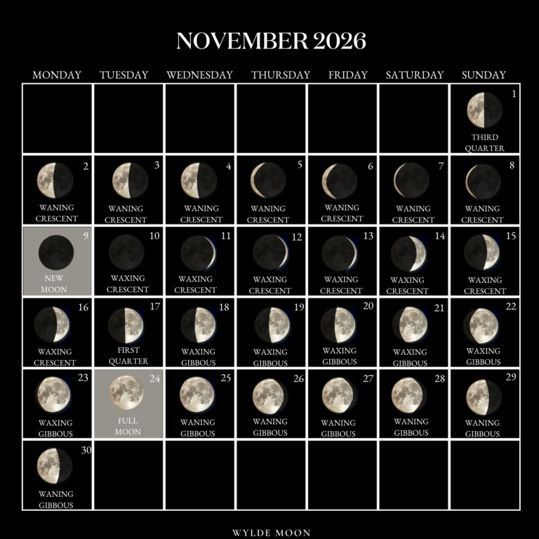 What Are The Dates For November 2026 Moon Phases