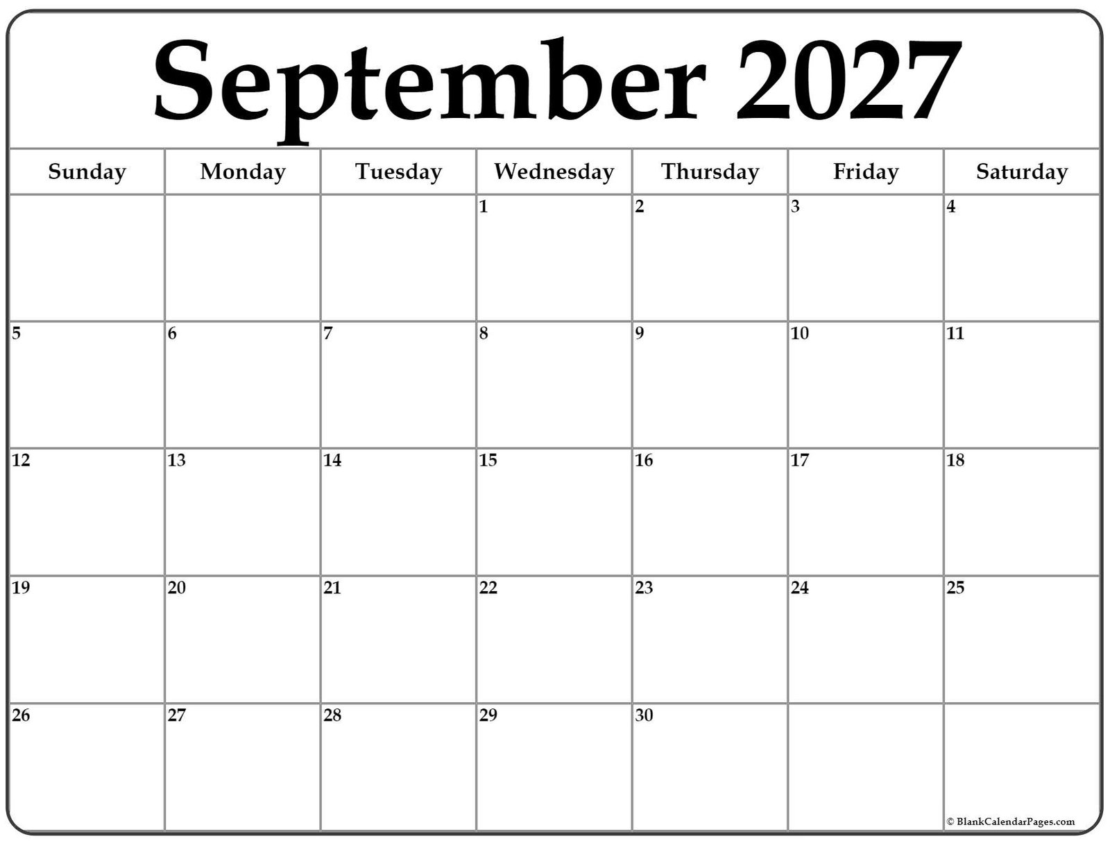 September 2027 calendar b3 1