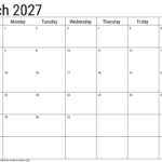 2027 march calendar 1