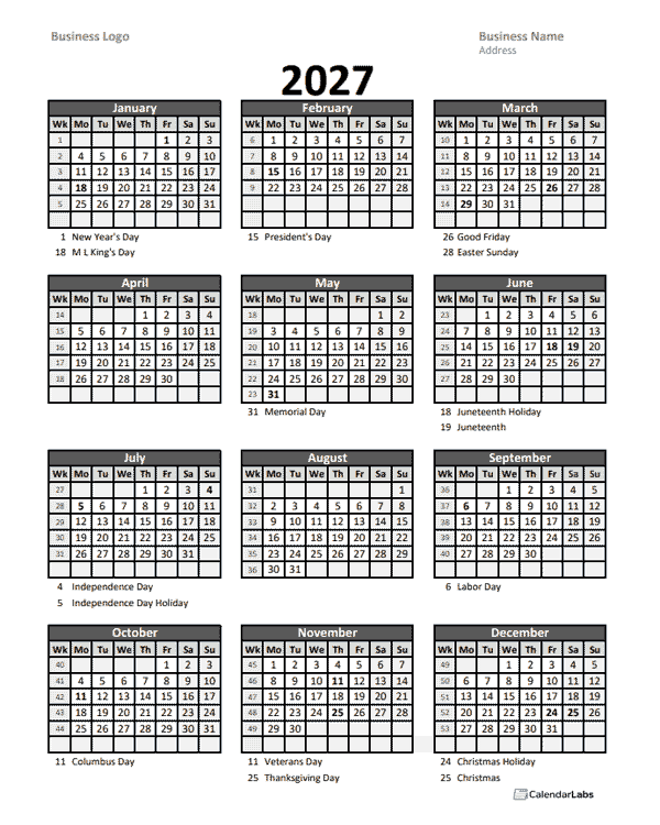 Mastering Your Year with the Ultimate Work Week Calendar 2027