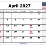 April 2027 Calendar with Holidays 1