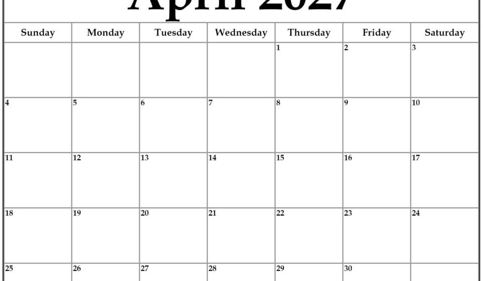 April 2027 calendar b3 2
