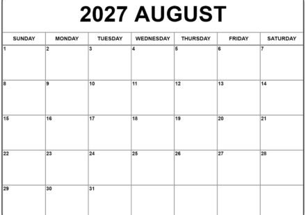 August 2027 calendar b18