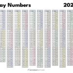 Day Numbers 2027 Printable in Pastel Colors SaturdayGift