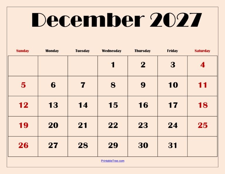 Calendar For December 2027: Your Ultimate Guide to Mastering the Month