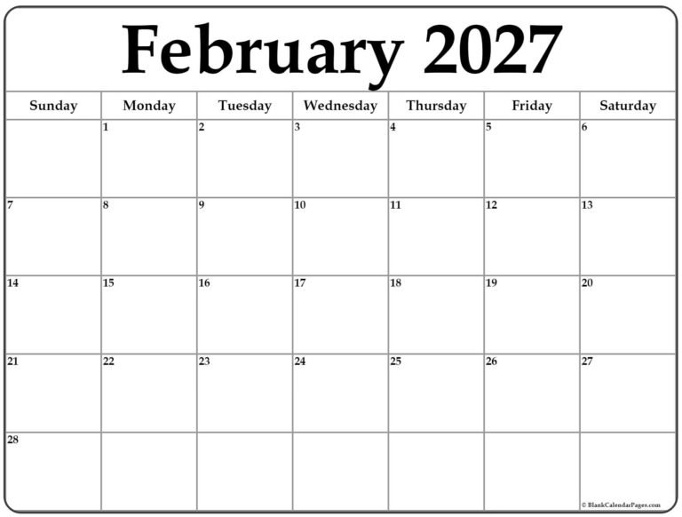 February 2027 calendar b3 2