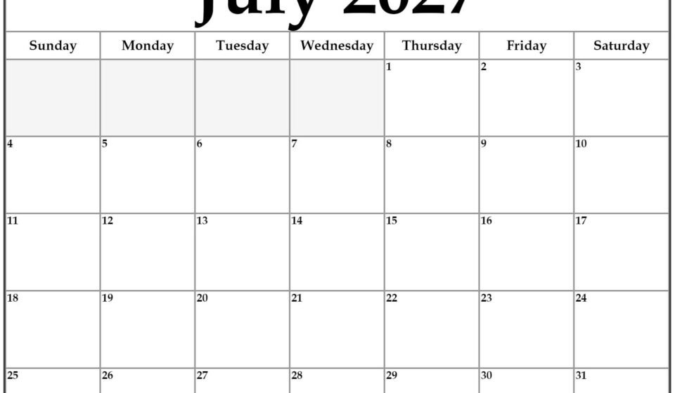 July 2027 calendar b4 1