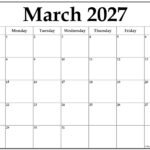 March 2027 calendar b3
