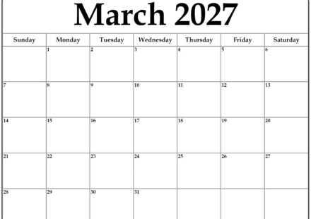 March 2027 calendar b3
