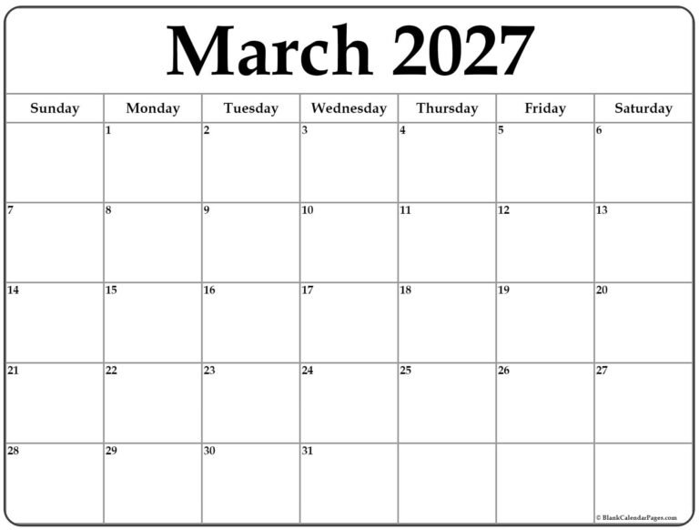March 2027 calendar b3