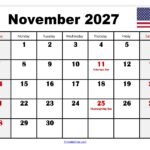 November 2027 Calendar with Holidays 6