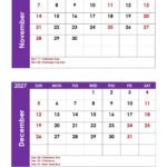 November and December 2027 Calendar with Holidays