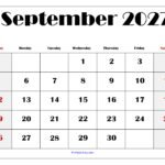 September 2027 Blank Printable Calendar 3