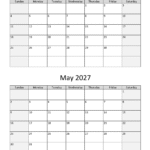april may two months 2027 calendar vertical