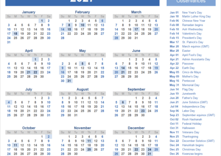 2027 calendar with holidays