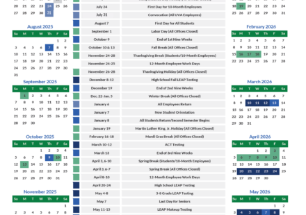 UVA 2025 26 Calendar