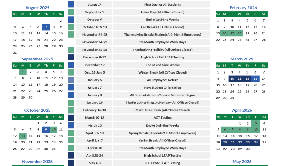 UVA 2025 26 Calendar